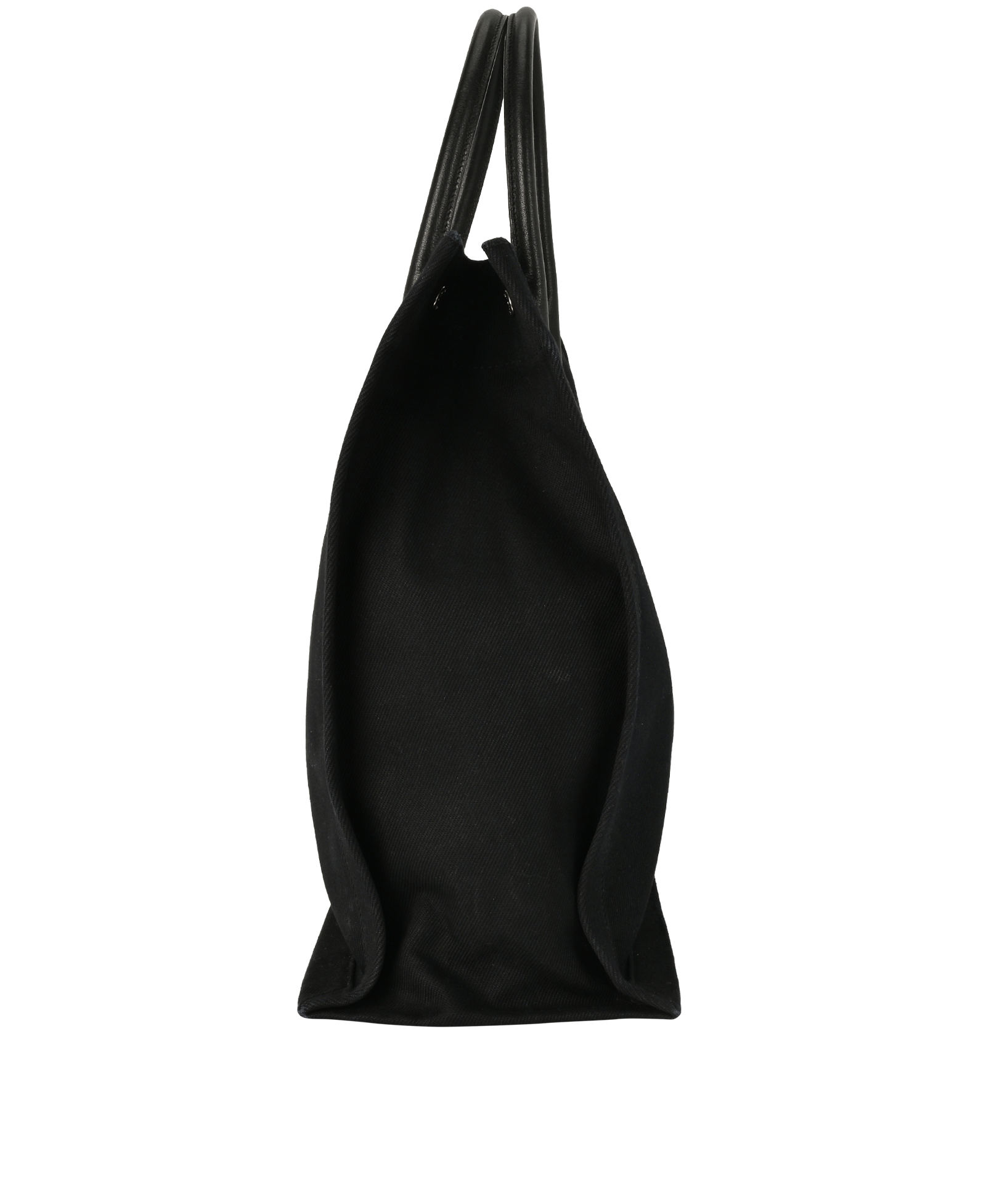 Shopper Gauche, &pound;495, Handbags, Black, Canvas, Side view